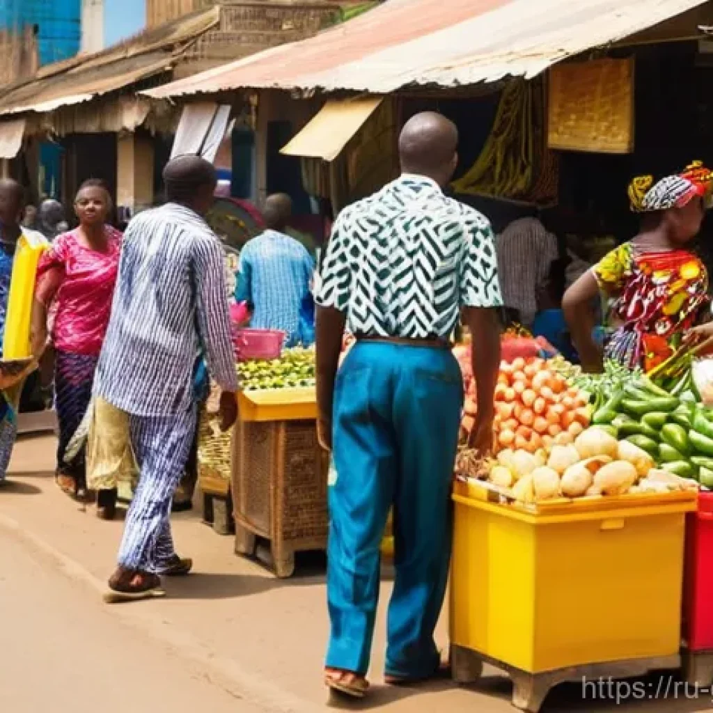 가나에서 숙소 고르는 법 - **Prompt:** "A vibrant and energetic street scene in the Osu district of Accra, Ghana, during a sunn...