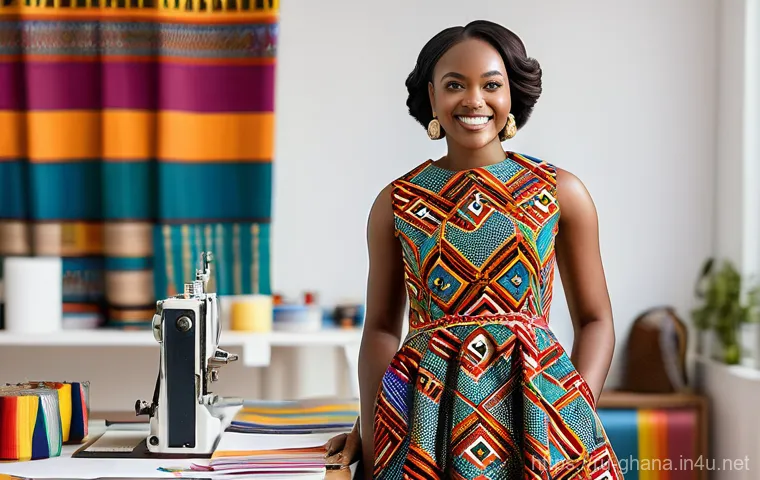 가나 유명 기업 및 브랜드 - Image Prompt 1: Ghanaian Fashion Fusion**