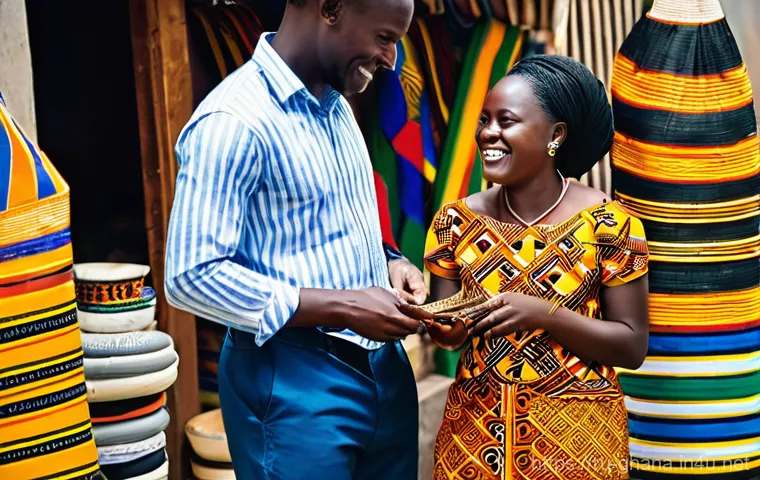 가나 물가와 여행 예산 - **Vibrant Ghanaian Street Food Evening:** A bustling, atmospheric street food scene in Ghana at dusk...
