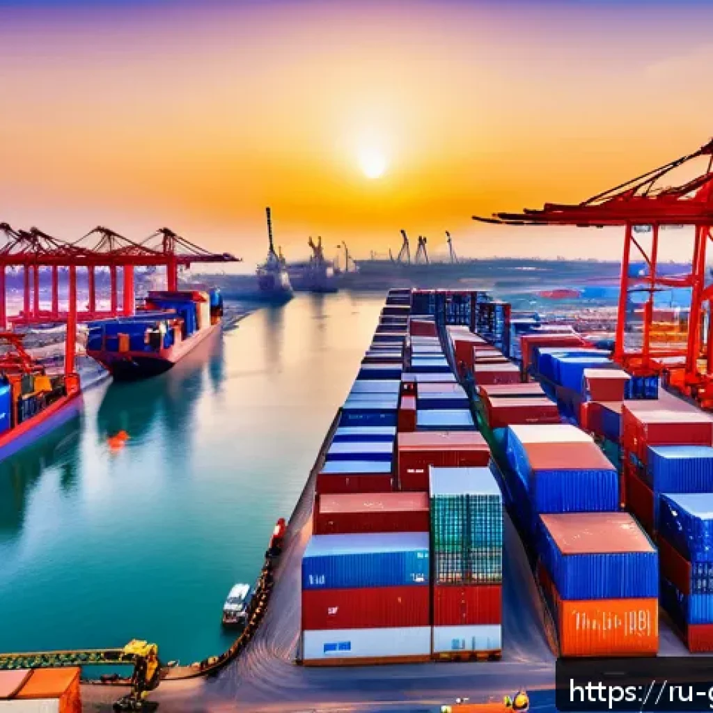 가나와 중국의 경제 협력 관계 - A bustling modern Ghanaian port scene during daytime, featuring newly expanded Tema port facilities ...